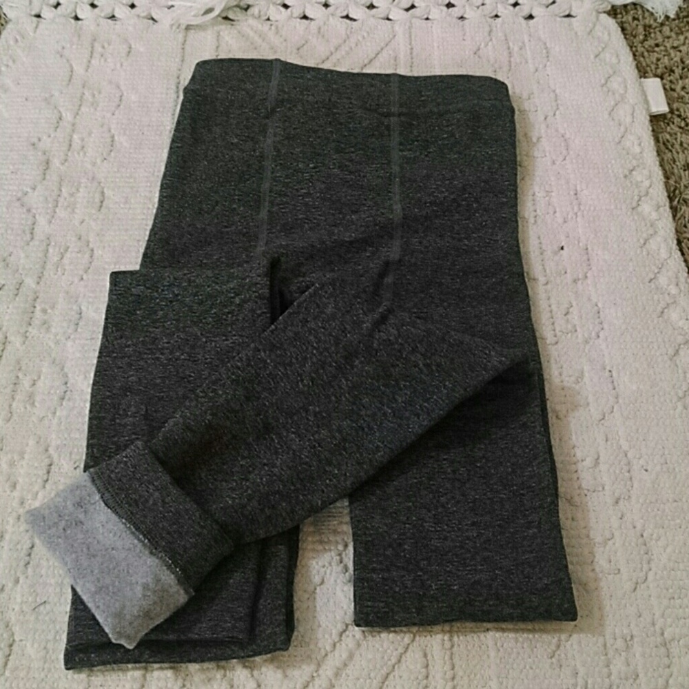 Fleece lined tights, charcoal NWOT